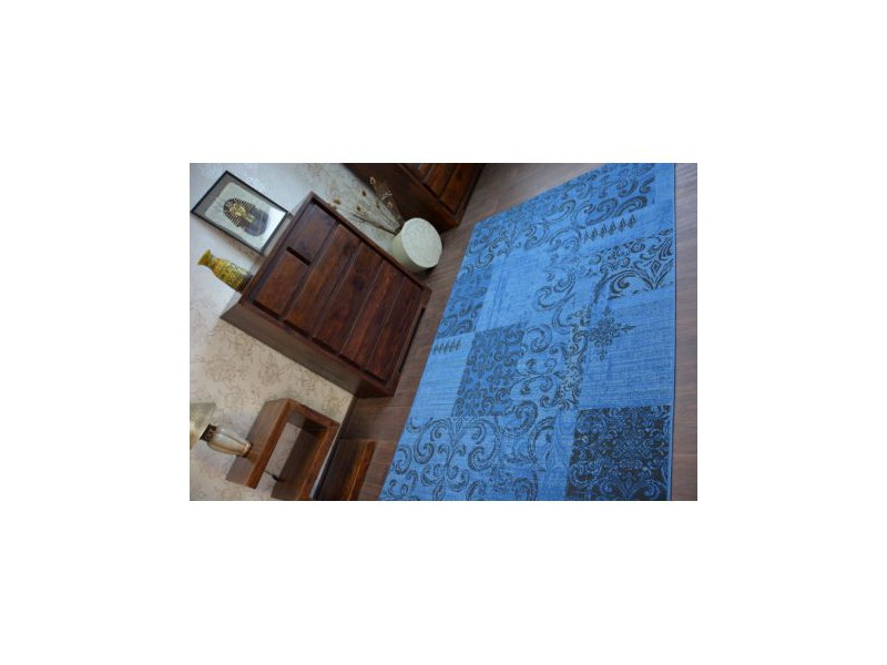 Dywan Vintage 22215/073 niebieski / szary patchwork