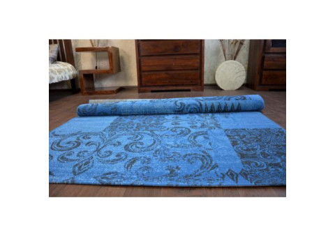 Dywan Vintage 22215/073 niebieski / szary patchwork