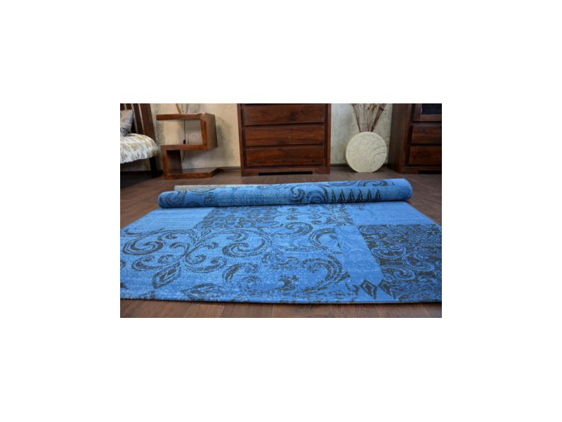 Dywan Vintage 22215/073 niebieski / szary patchwork