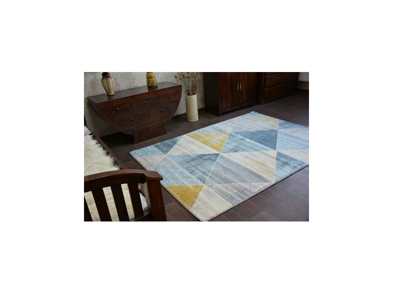 Dywan NORDIC TRIANGLE niebieski/krem G4584