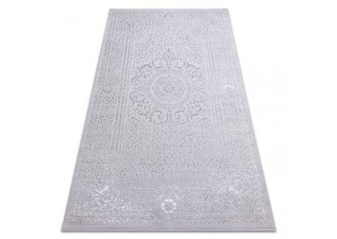 Dywan MEFE nowoczesny  8373 Ornament, ramka - Strukturalny, dwa poziomy runa szary