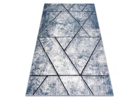 Dywan nowoczesny COZY 8872 Wall, geometryczny, trójkąty - Strukturalny, dwa poziomy runa niebieski
