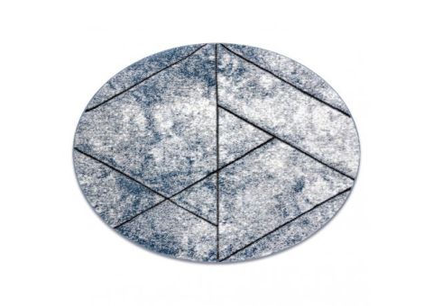 Dywan nowoczesny COZY 8872 Koło Wall, geometryczny, trójkąty - Strukturalny, dwa poziomy runa niebieski