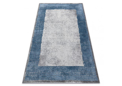 Dywan NOBLE nowoczesny  9730 68 Ramka vintage przecierany - Strukturalny, dwa poziomy runa krem / niebieski