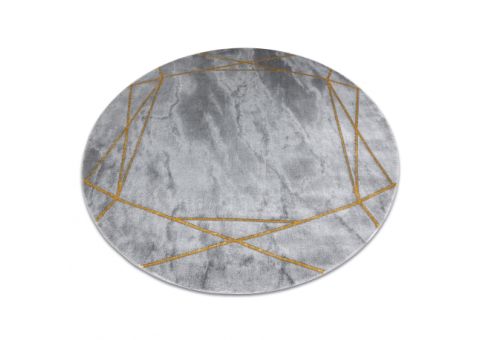 Dywan EMERALD ekskluzywny 1022 koło - glamour, stylowy marmur, geometryczny szary / złoty