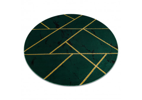 Dywan EMERALD ekskluzywny 1012 koło - glamour, stylowy marmur, geometryczny butelkowa zieleń / złoty