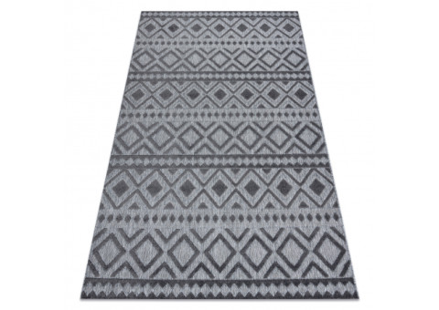 Dywan Strukturalny SOLE D3852 Boho, romby - płasko tkany szary