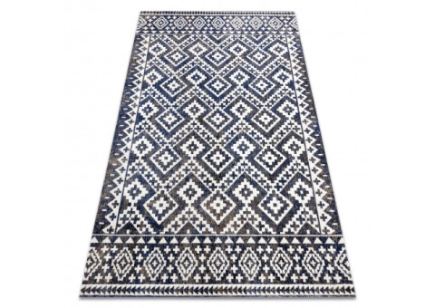 Dywan nowoczesny MUNDO E0561 romby, zygzak 3D outdoor niebieski / beż