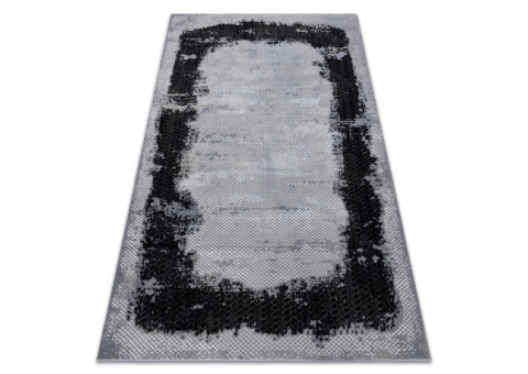 Dywan CORE A004 Ramka, Przecierany - Strukturalny, dwa poziomy runa, czarny / jasnoszary