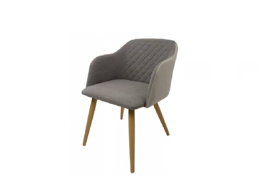 Krzesło tapicerowane szare na drewnianych nogach