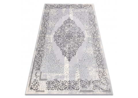 Dywan CORE W7161 Rozeta Vintage - Strukturalny, dwa poziomy runa, szary