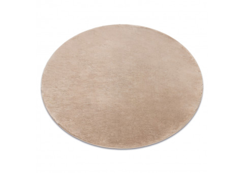 Dywan POSH koło Shaggy camel, beż gruby, pluszowy, antypoślizgowy, do prania