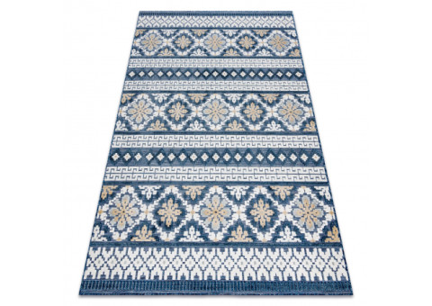 Dywan Strukturalny BOTANIC 65252 Boho płasko tkany, na balkon, taras - granat