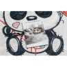 Dywan do prania BAMBINO 1129 Panda dla dzieci, antypoślizgowy - krem