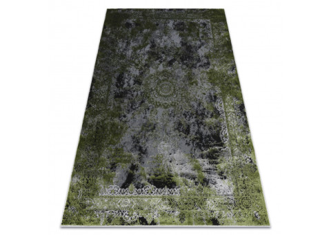 Dywan VINCI 1407 nowoczesny Rozeta vintage przecierany - Strukturalny zielony / antracyt