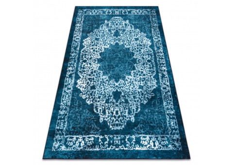 Dywan ANTIKA 123 tek, nowoczesny ornament, do prania - niebieski
