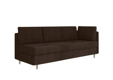Czekoladowa sofa w stylu skandynawskim