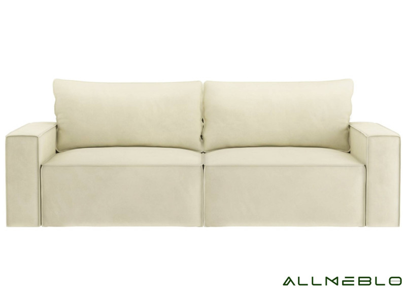 Kremowa sofa z przeszyciami