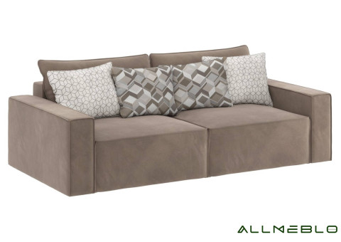 Brązowa sofa w stylu loft