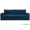 Granatowa sofa z przeszyciami