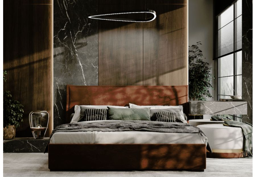 Łóżko tapicerowane Letto 140x200cm zagłówek przeszywany