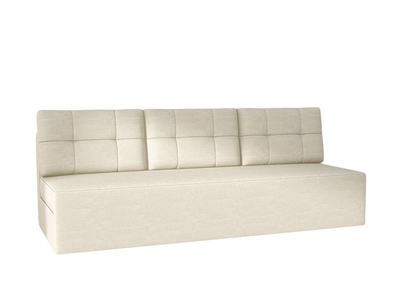 Biała kanapa z pikowanymi poduszkami