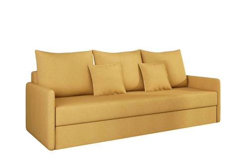 Mała sofa rozkładana żółta