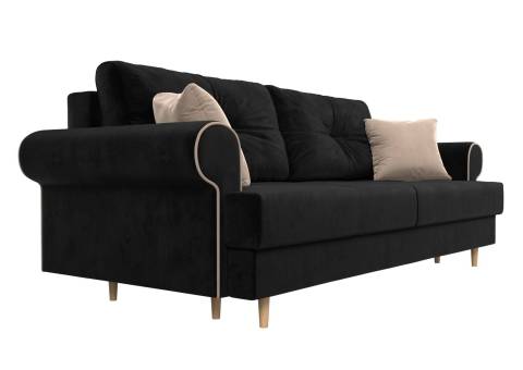 Czarna sofa glamour