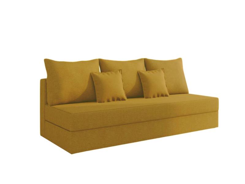 Mała kanapa bez boków żółta