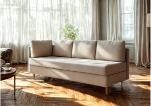 Lewa sofa skandynawska z funkcją spania PRATO
