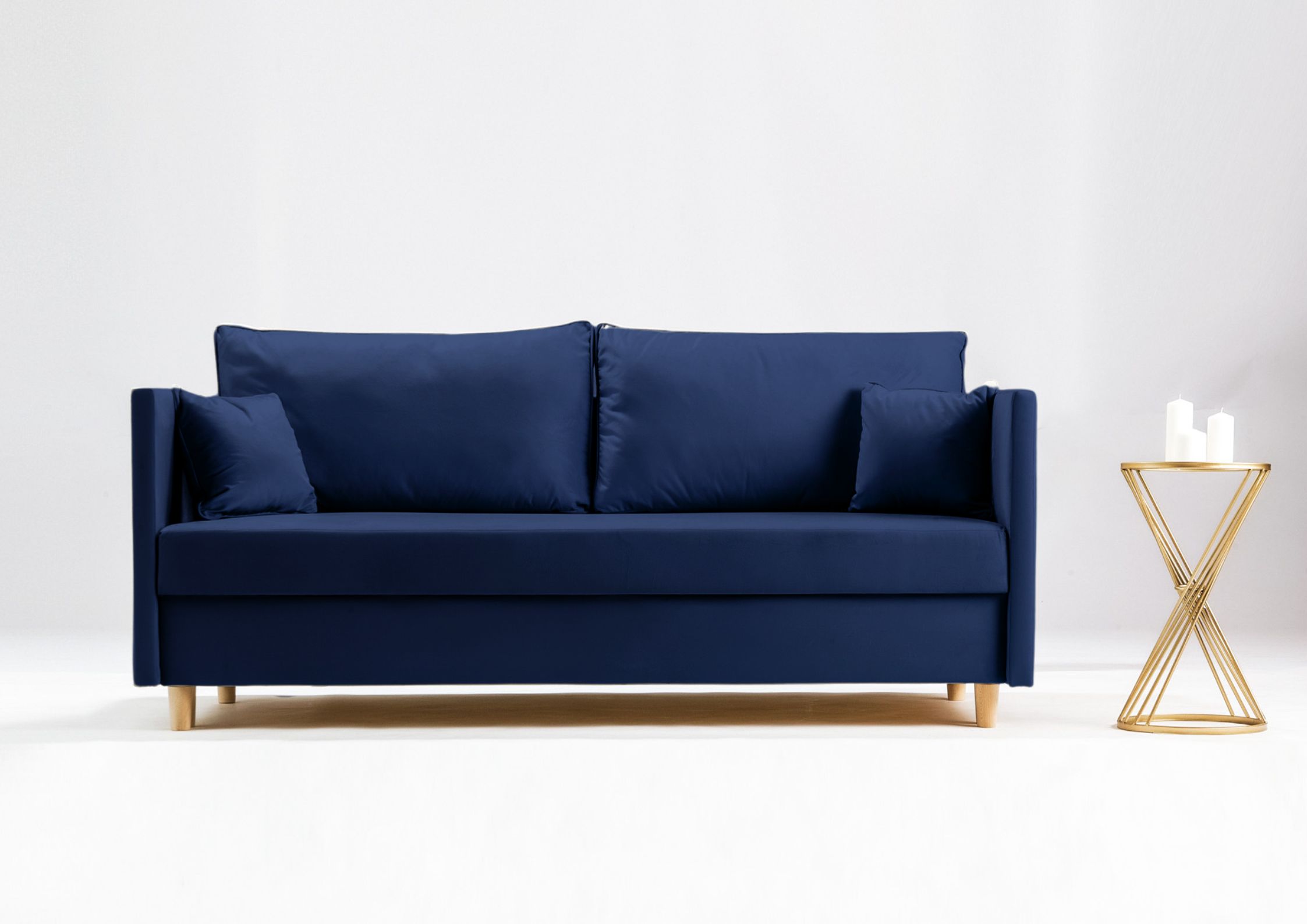 Mała sofa rozkładana w kolorze granatowym Mała sofa rozkładana w kolorze granatowym