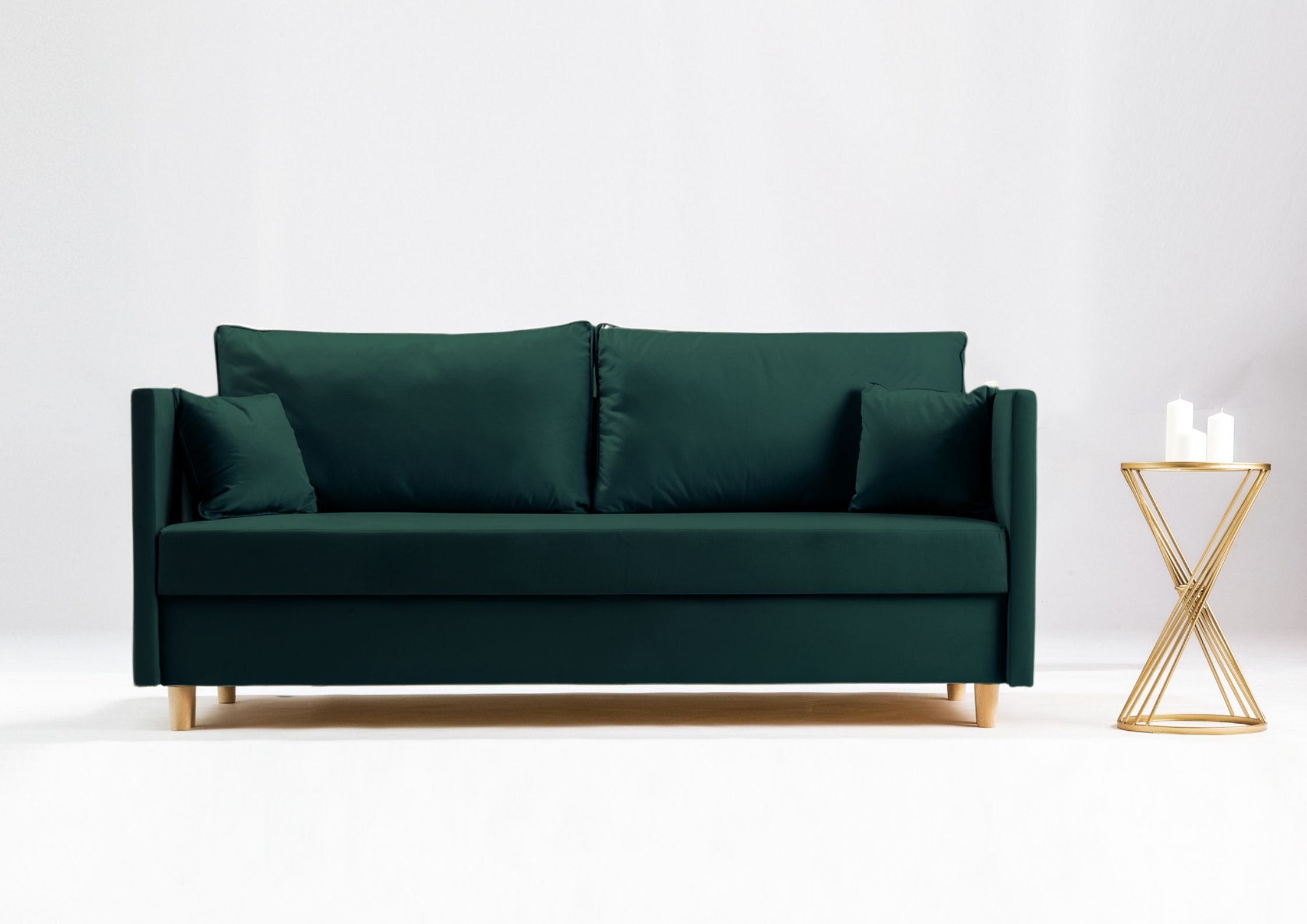Mała sofa rozkładana w kolorze zielonym Mała sofa rozkładana w kolorze zielonym