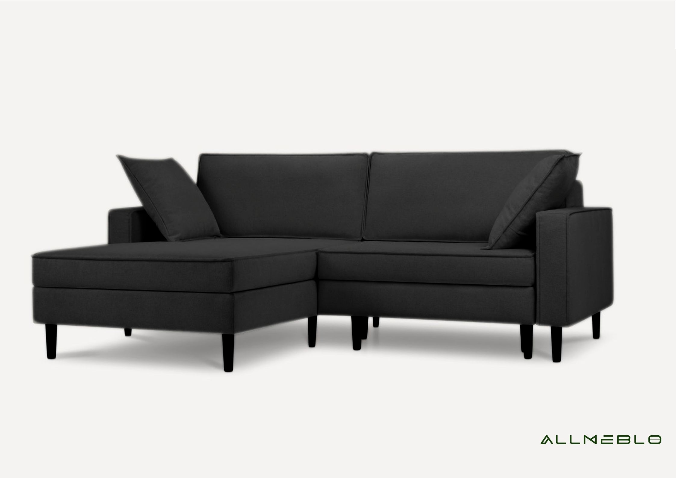 Czarny narożnik rozkładany Oslo lewy Czarny narożnik rozkładany Oslo lewy