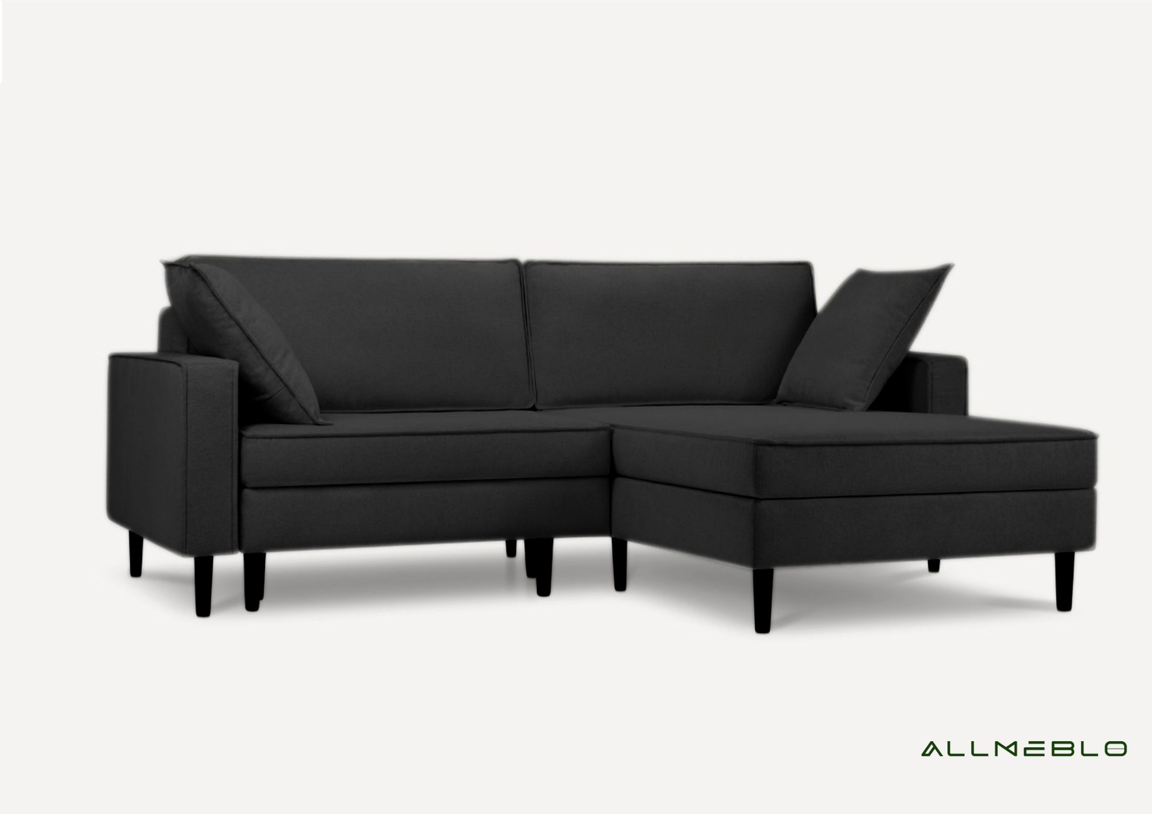 Czarny narożnik rozkładany Oslo prawy Czarny narożnik rozkładany Oslo prawy