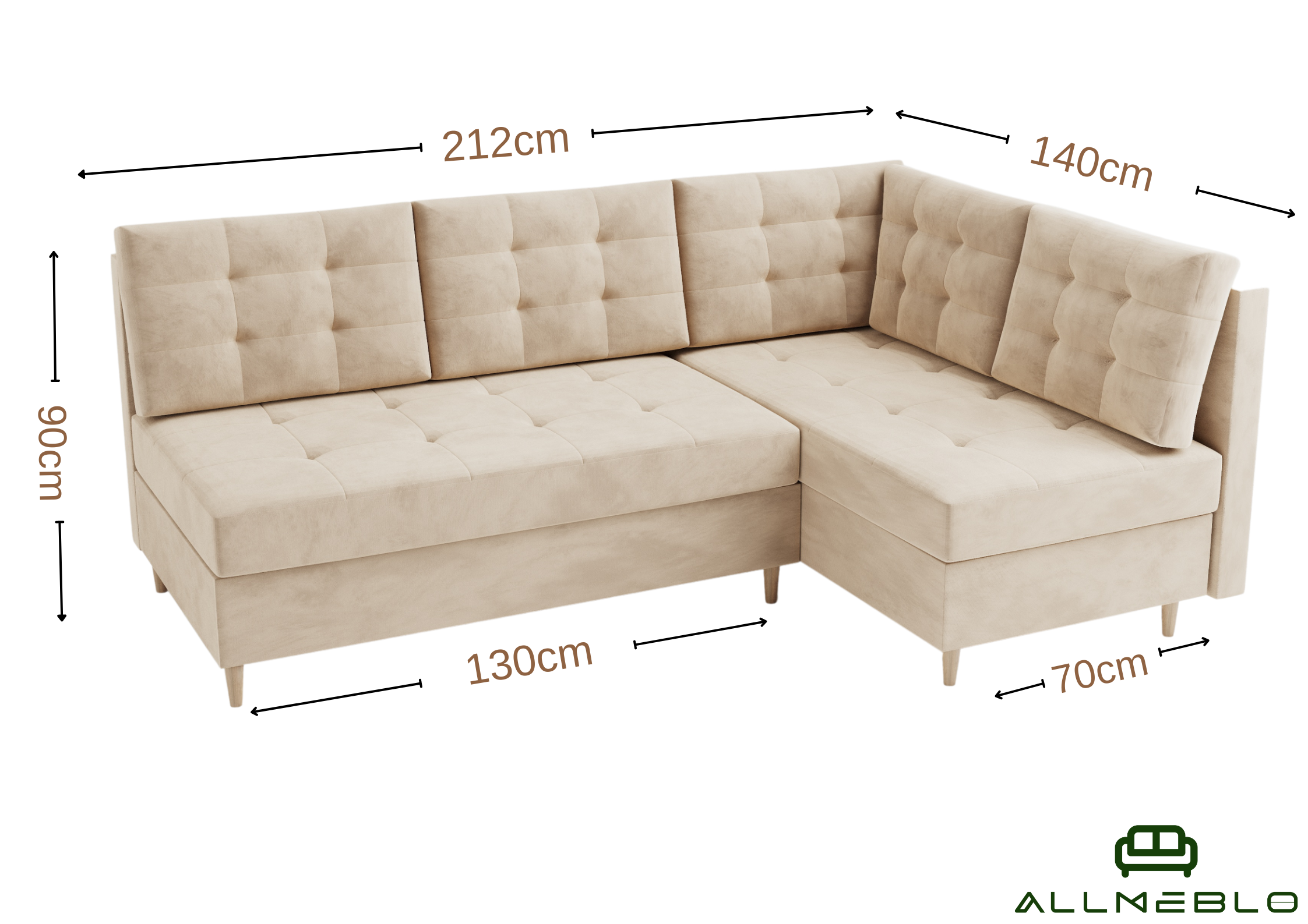 Wymiary narożnika Prego