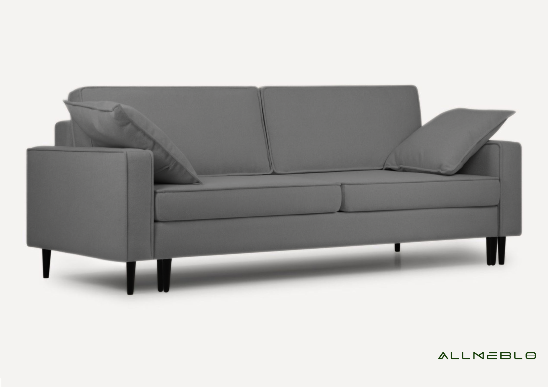 Grafitowa sofa rozkładana do małego salonu Grafitowa sofa rozkładana do małego salonu