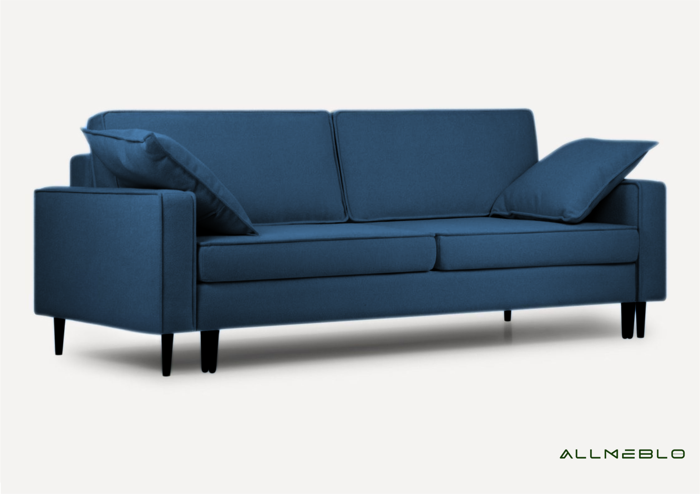 Granatowa sofa rozkładana do małego salonu Granatowa sofa rozkładana do małego salonu