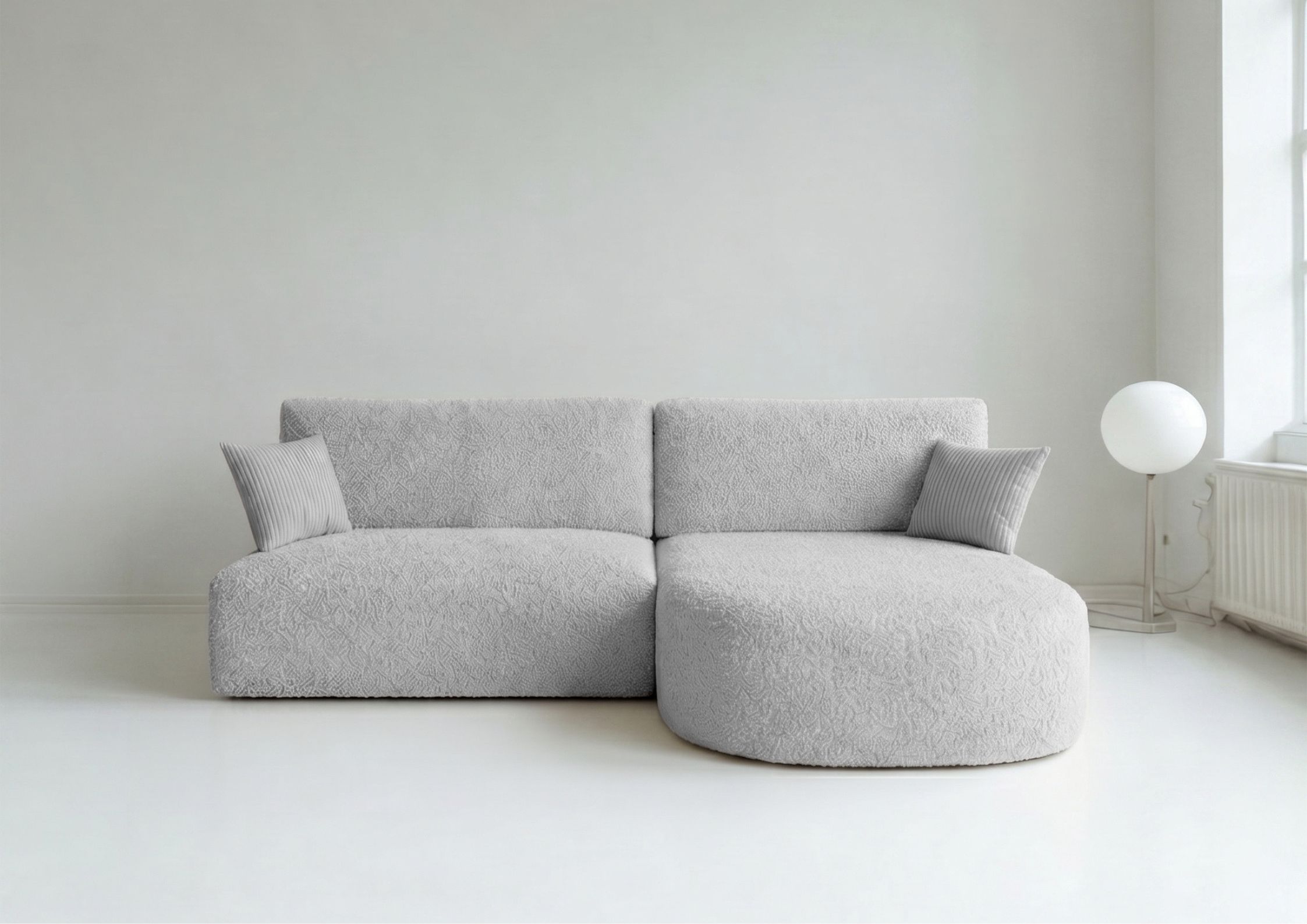 Narożnik Rozkładany Prawy ALFA Szary Funkcja Spania - zdjęcie