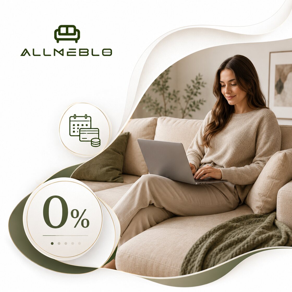 Zakup mebli Allmeblo na raty 0 procent, wniosek składany online z domu