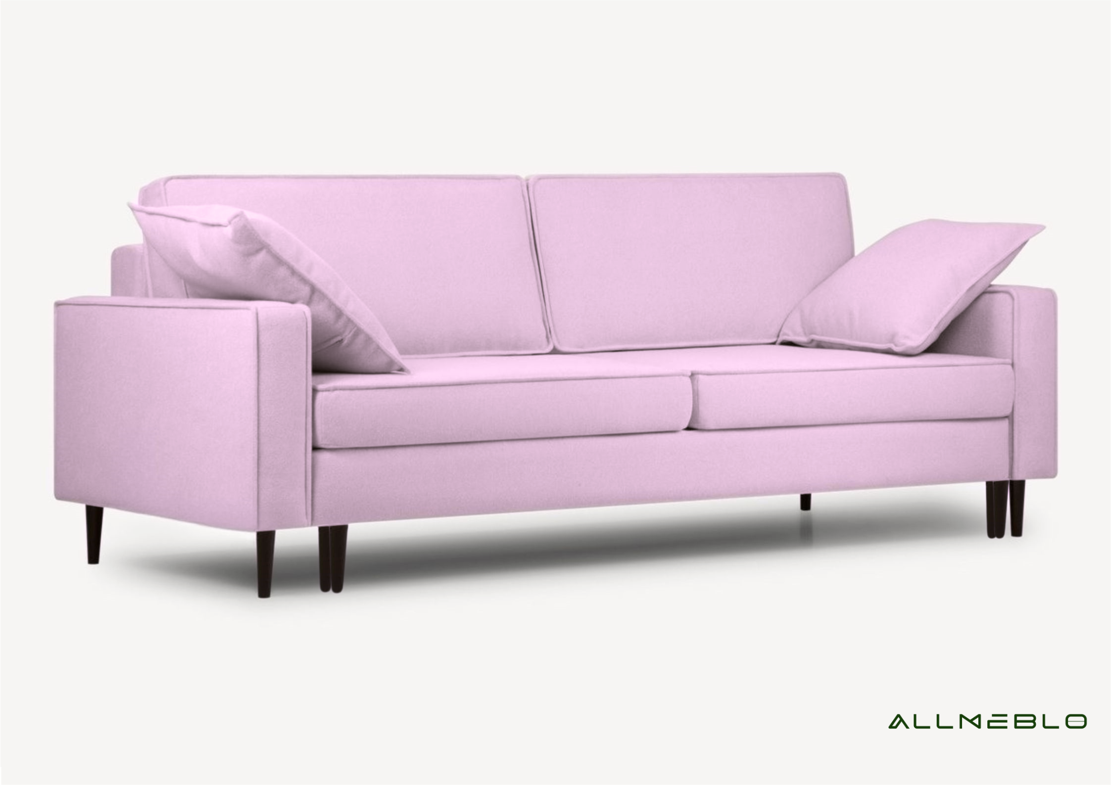 Różowa sofa rozkładana do małego salonu Różowa sofa rozkładana do małego salonu